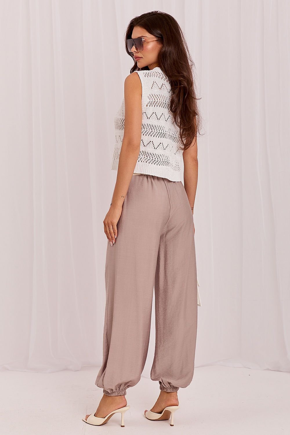 Γυναικείο Παντελόνι Jogger με Ζώνη – Μπεζ Taupe - PELAcollection